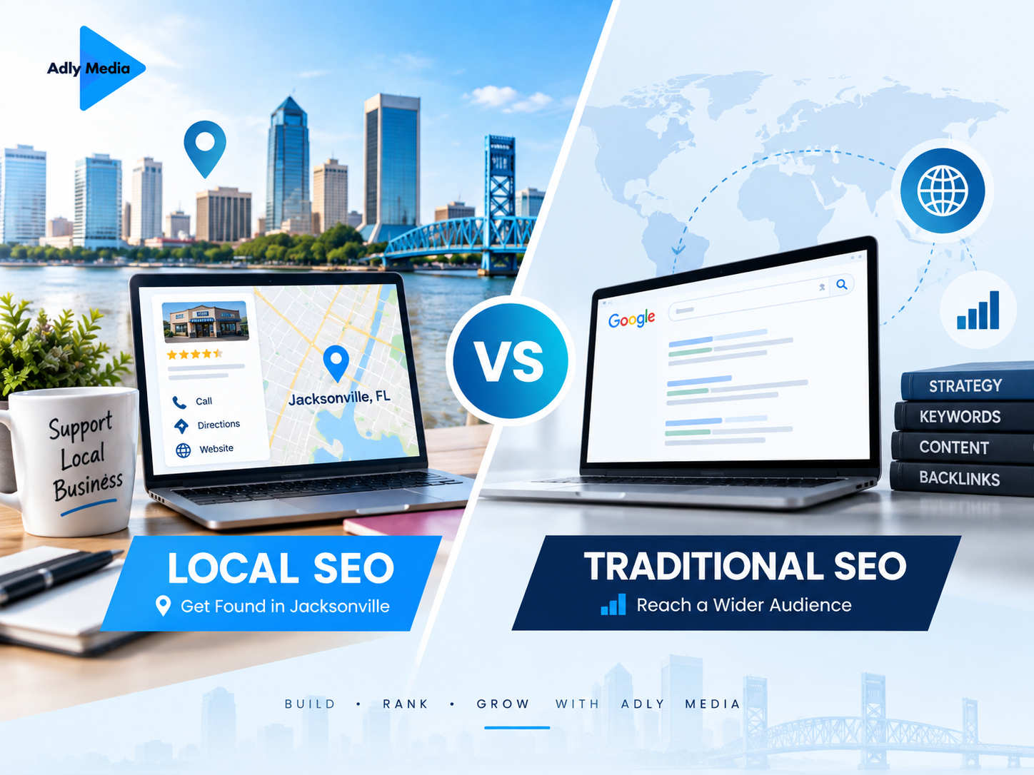 Local SEO vs traditional SEO for Jacksonville businesses